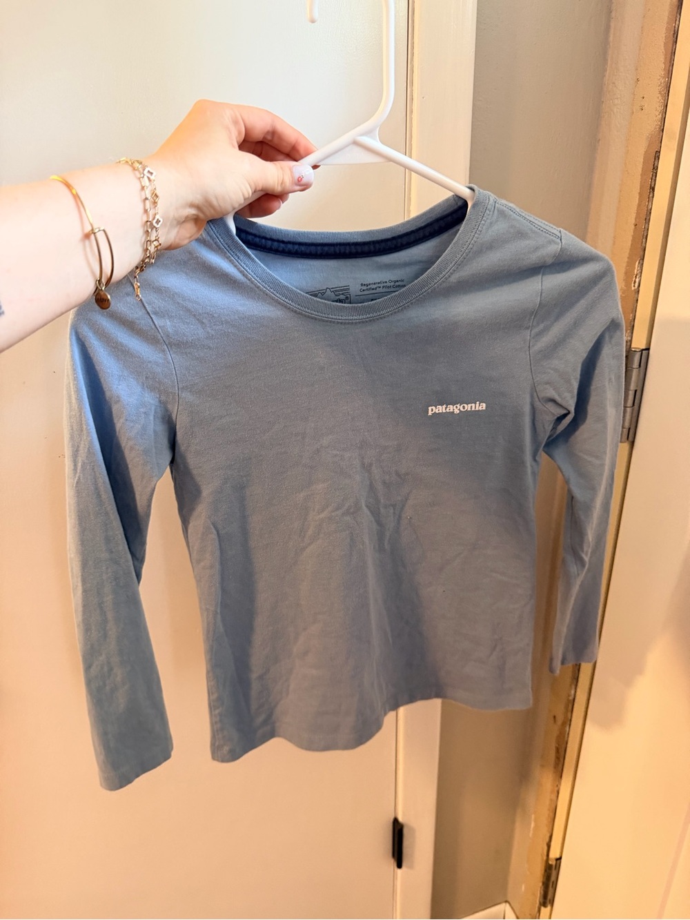 Patagonia Kids Long-Sleeve Crewneck Tee - Dusty Blue